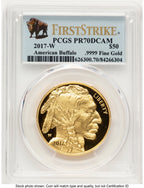 2017-W Proof Gold Buffalo 1 oz FS Bison Label PCGS PR70