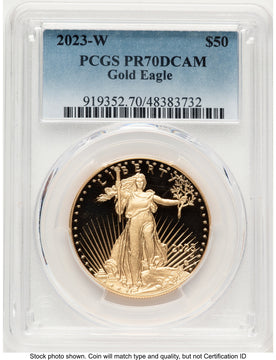 2023-W Proof Gold Eagle 1 oz Blue Gradient PCGS PR70