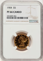1904 $5 CA Proof Liberty Half Eagle NGC PR66