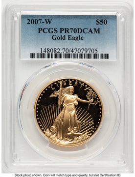 2007-W Proof Gold Eagle 1 oz Blue Gradient PCGS PR70