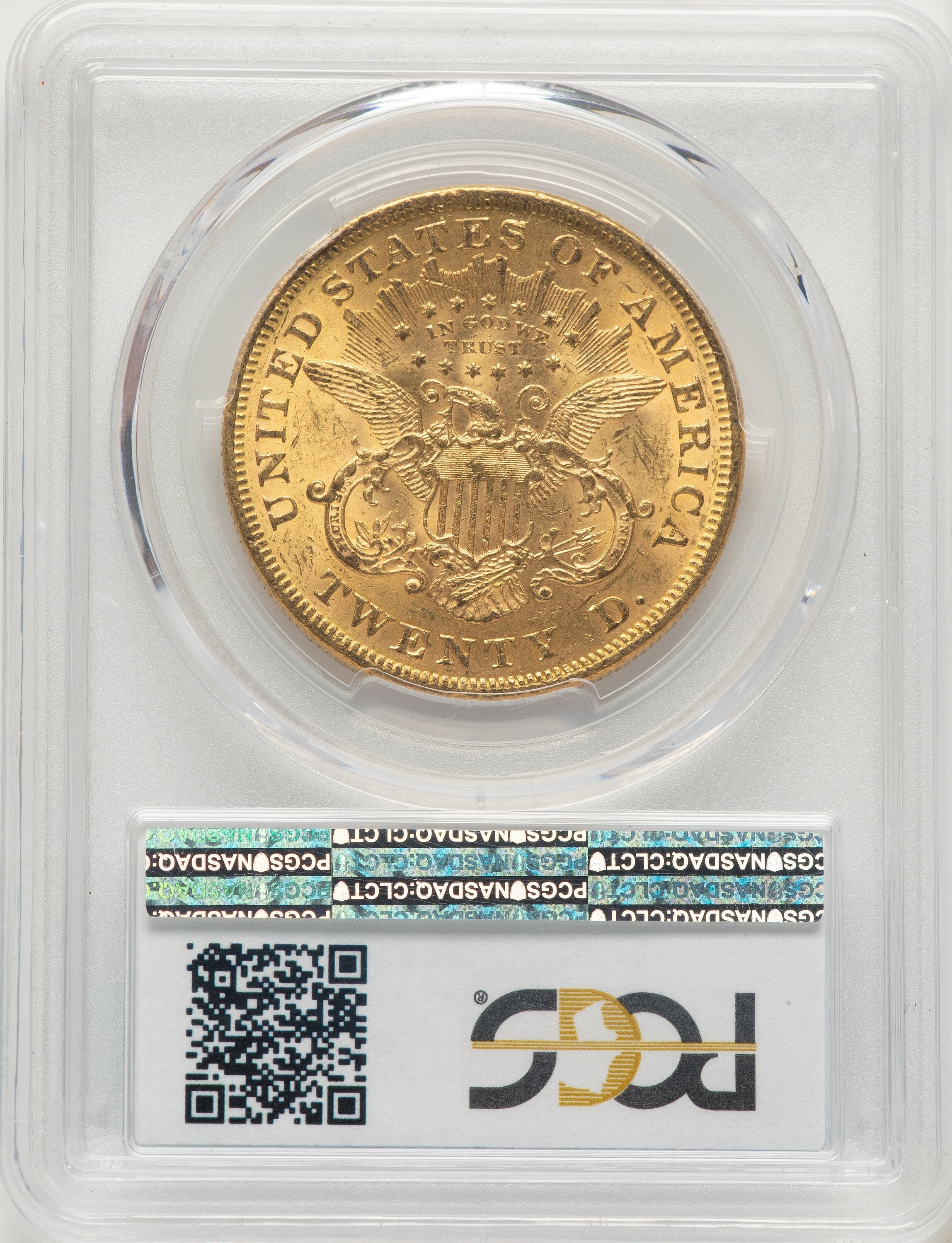 1873 $20 OPEN 3 Liberty Double Eagle PCGS MS61