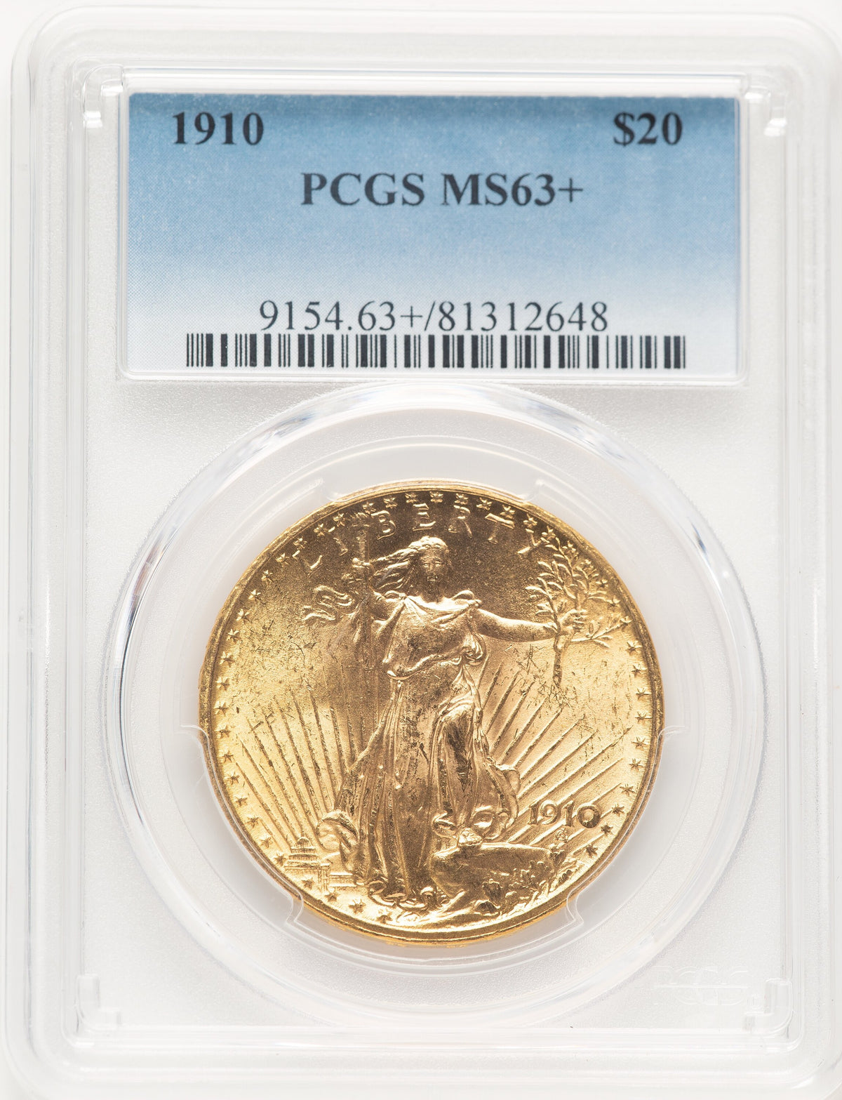 1910 $20 Saint-Gaudens Double Eagle PCGS MS63+