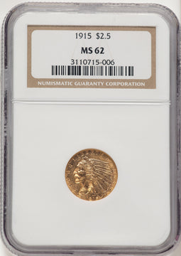 1915 $2.50 Indian Quarter Eagle NGC MS62 (785429014)