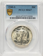 1940-S 50C Walking Liberty Half Dollar PCGS MS67