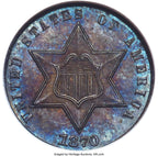 1870 3CS Three Cent Silver NGC MS65