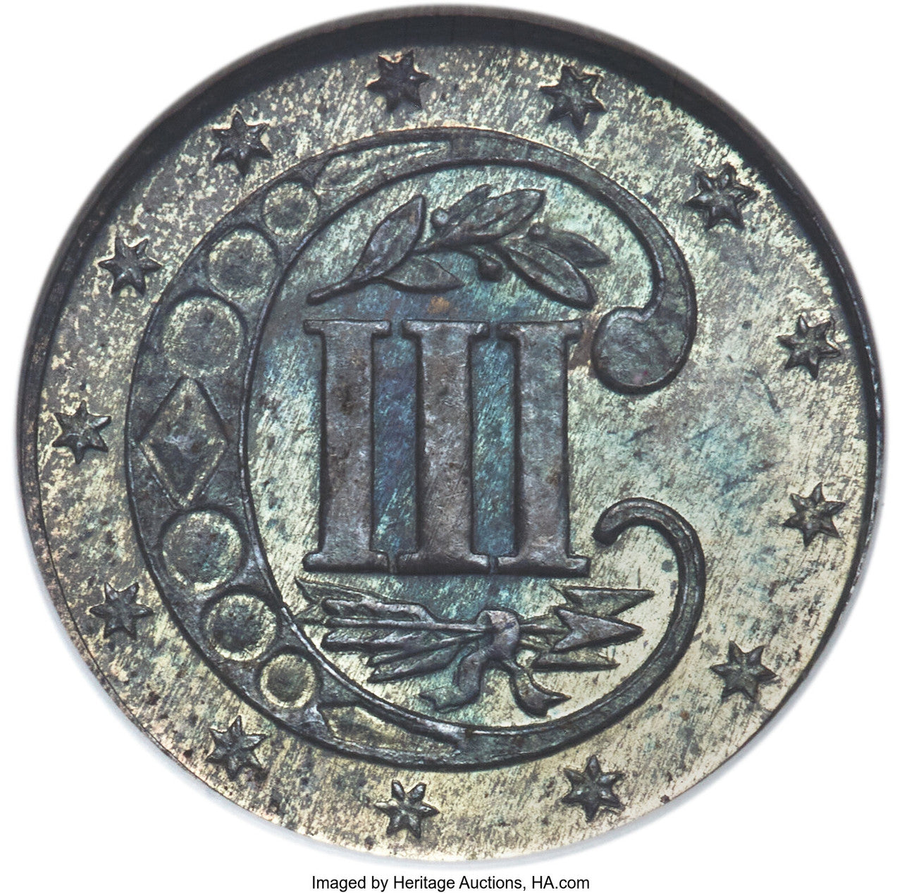 1870 3CS Three Cent Silver NGC MS65
