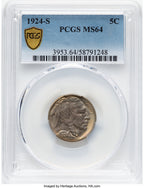 1924-S 5C Buffalo Nickel PCGS MS64