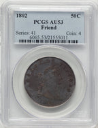 1802 50C O-101 Early Half Dollar PCGS AU53