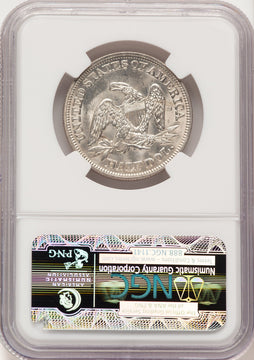 1857 50C WB-11 Seated Half Dollar NGC MS65