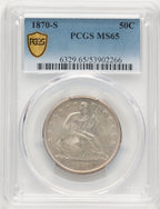 1870-S 50C Seated Half Dollar PCGS MS65