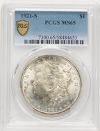 1921-S Morgan Dollar PCGS MS65