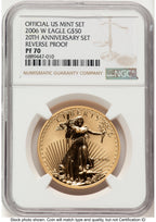 2006-W Reverse Proof Gold Eagle 1 oz Brown Label NGC PF70