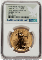 2006-W Reverse Proof Gold Eagle 1 oz Eagle Anniversary Label NGC PF70