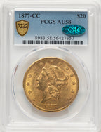 1877-CC $20 CAC Liberty Double Eagle PCGS AU58