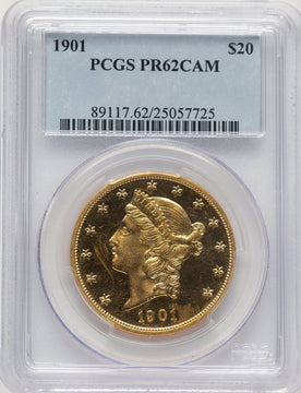 1901 $20 CA Proof Liberty Double Eagle PCGS PR62