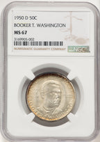 1950-D 50C Booker T. Washington Commemorative Silver NGC MS67