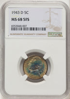 1943-D 5C FS Jefferson Nickel NGC MS68
