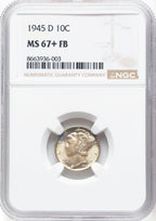 1945-D 10C FB Mercury Dime NGC MS67+