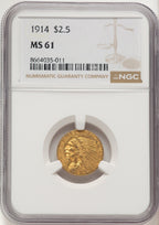 1914 $2.50 Indian Quarter Eagle NGC MS61