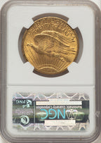 1908 $20 MOTTO Saint-Gaudens Double Eagle NGC MS62
