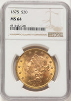 1875 $20 Liberty Double Eagle NGC MS64