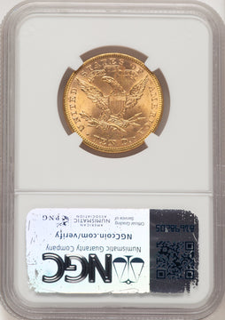 1893 $10 Liberty Eagle NGC MS65