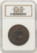 1859 P$20 J-257 BN Patterns NGC MS64