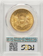 1861 $20 Blue Gradient Liberty Double Eagle PCGS AU53
