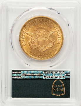 1861 $20 Green Label Liberty Double Eagle PCGS AU55