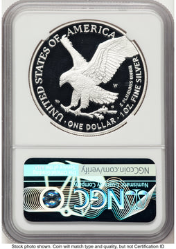 2023-W Proof Silver Eagle 1 oz Trump Label NGC PF70