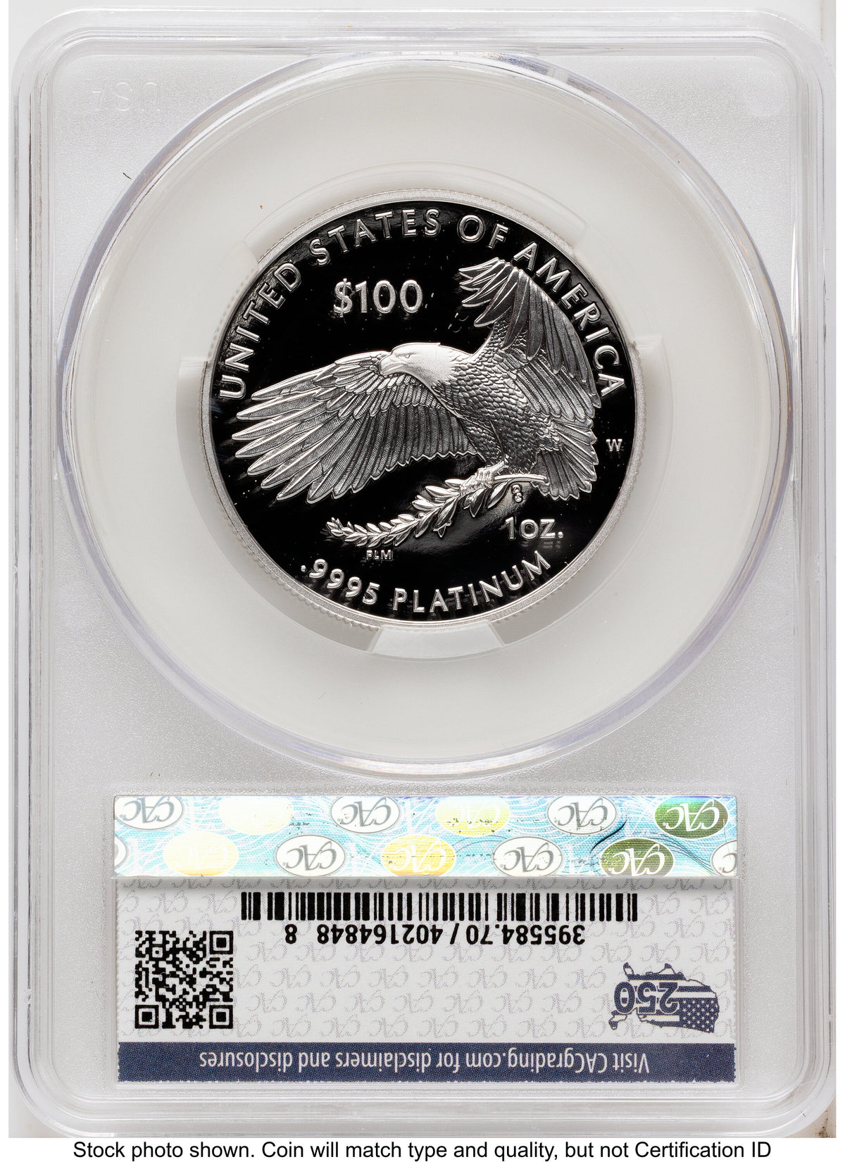 2026-W Proof Platinum Eagle 1 oz First Day of Delivery America 250 CACG PR70