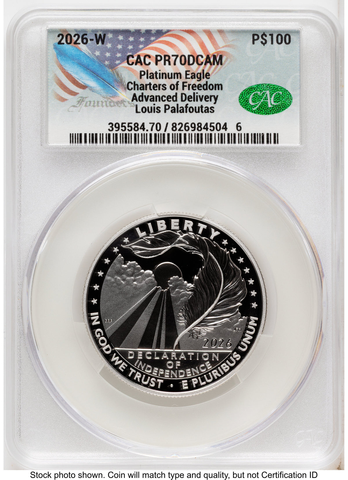 2026-W Proof Platinum Eagle 1 oz Advanced Delivery Louis Palafoutas CACG PR70