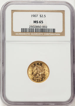 1907 $2.50 Liberty Quarter Eagle NGC MS65
