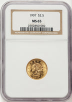 1907 $2.50 Liberty Quarter Eagle NGC MS65