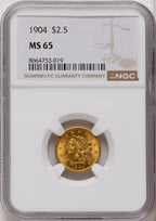 1904 $2.50 Liberty Quarter Eagle NGC MS65