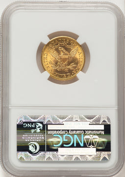 1908 $5 Liberty Liberty Half Eagle NGC MS65