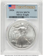 2026 Silver Eagle FS Flag PCGS MS70