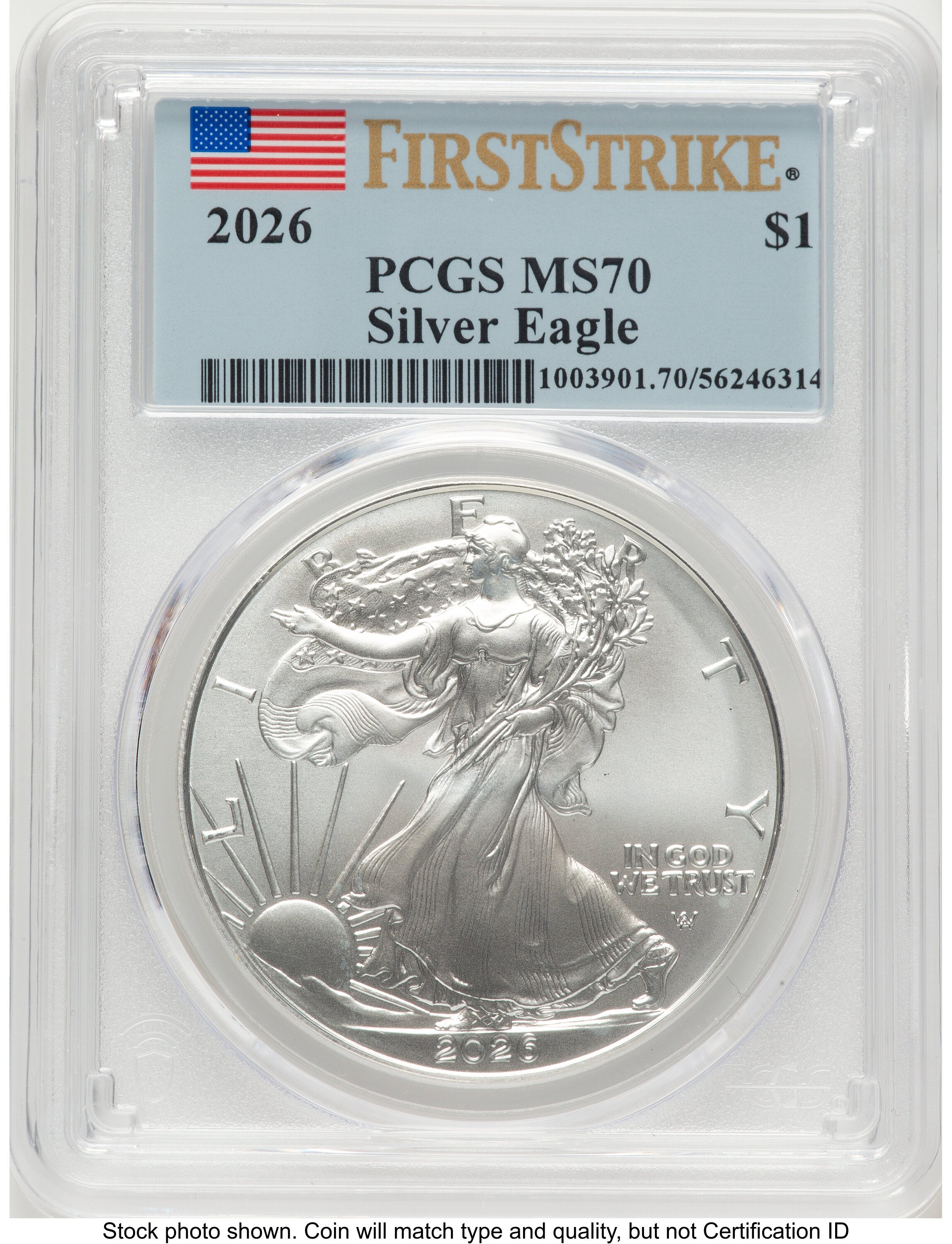 2026 Silver Eagle FS Flag PCGS MS70