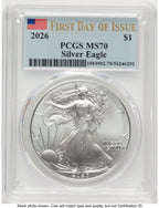 2026 Silver Eagle FDI Flag PCGS MS70