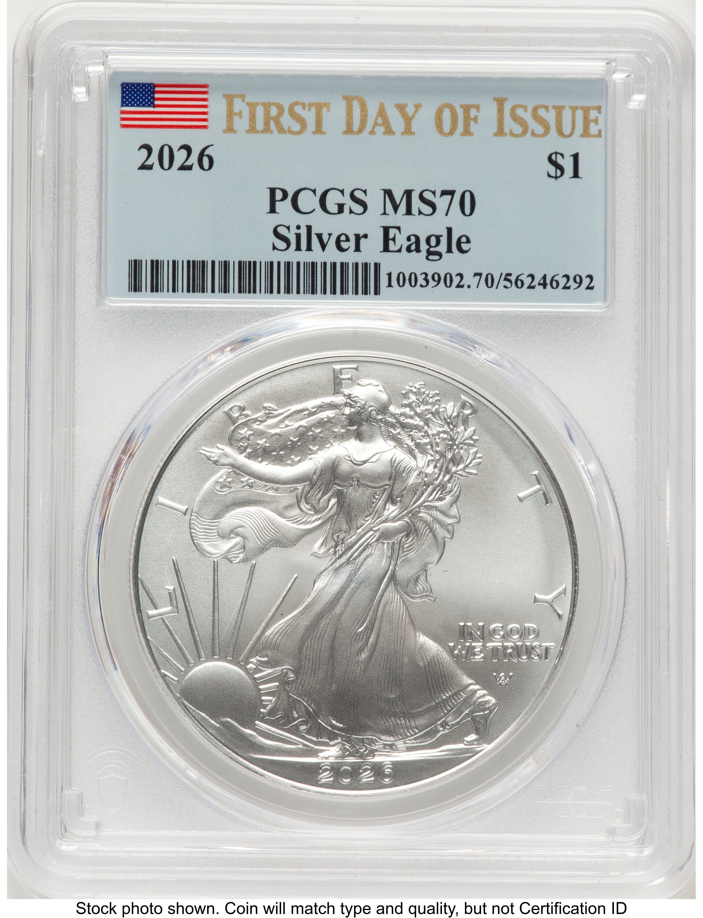 2026 Silver Eagle FDI Flag PCGS MS70