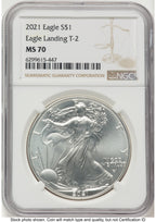 2021 Silver Eagle Type 2 Brown Label NGC MS70