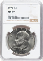 1973 $1 Eisenhower Dollar NGC MS67