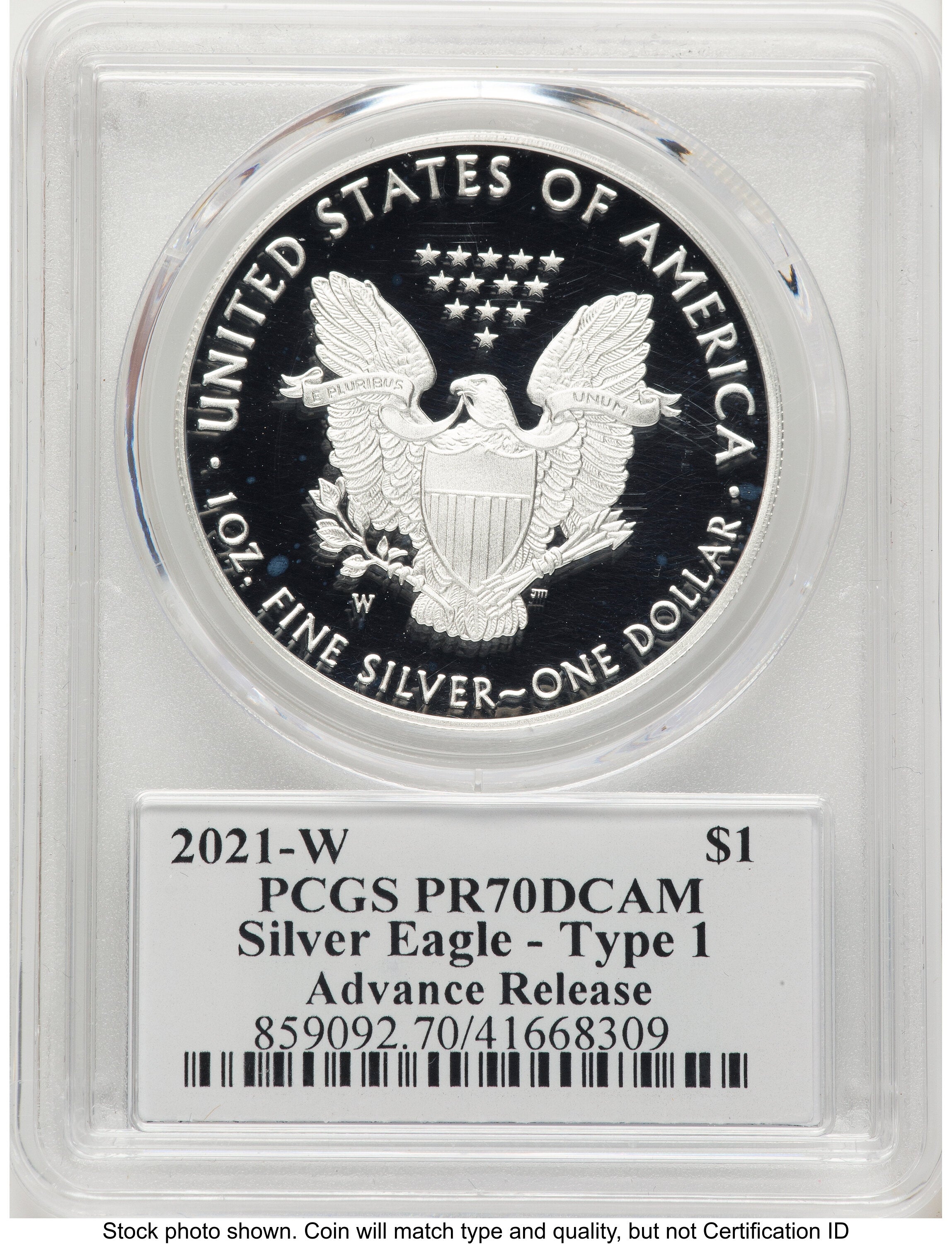 2021-W TY1 Proof Silver Eagle 1 oz AR Clifton Truman Daniel PCGS PR70