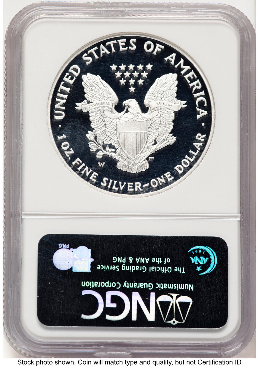 2007-W Proof Silver Eagle 1 oz Brown Label NGC PF70