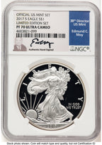 2017-S Proof Silver Eagle Limited Edition Proof Set 1 oz NGC PF70 Ed Moy