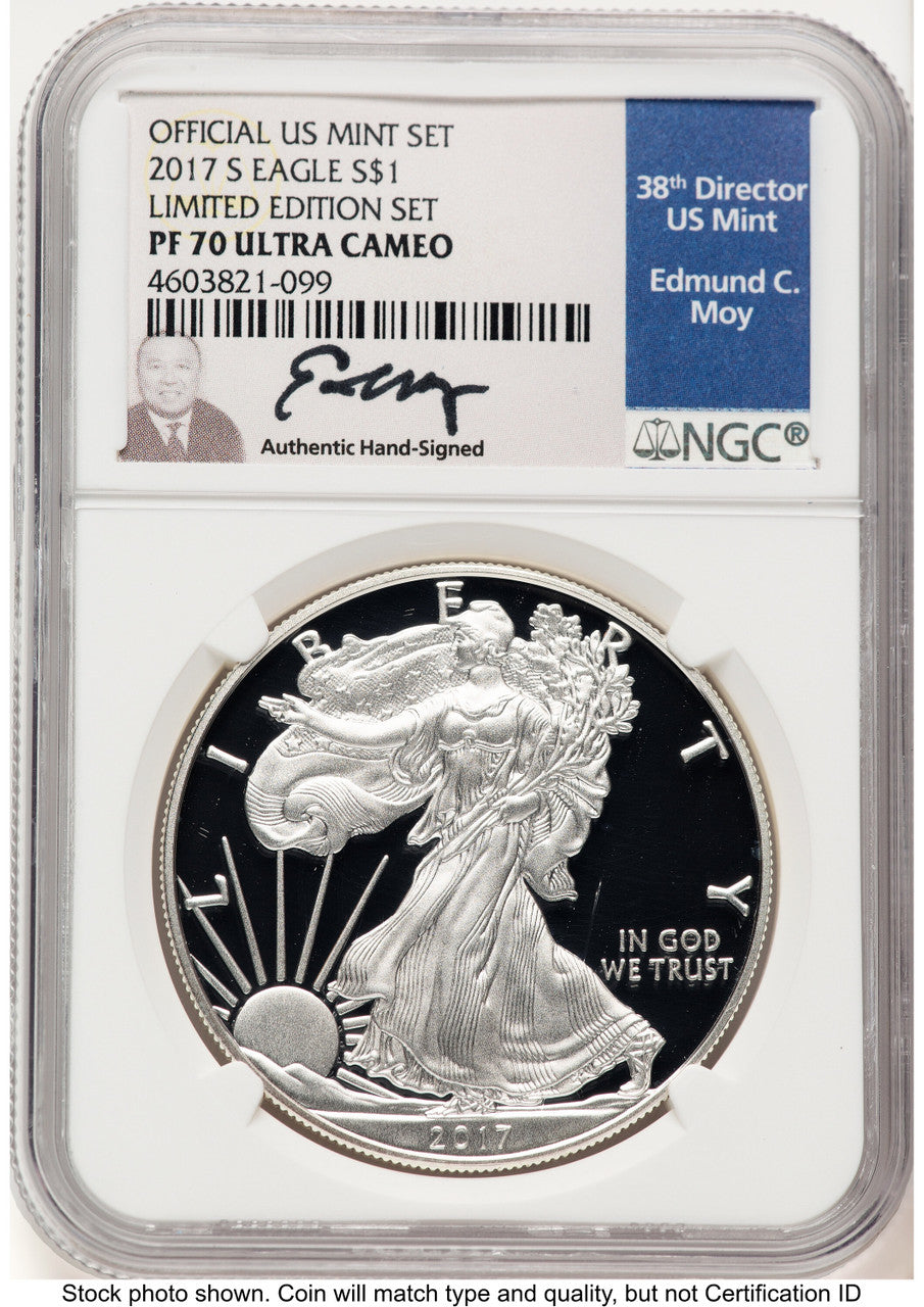 2017-S Proof Silver Eagle Limited Edition Proof Set 1 oz NGC PF70 Ed Moy
