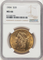 1904 $20 Liberty Liberty Double Eagle NGC MS66