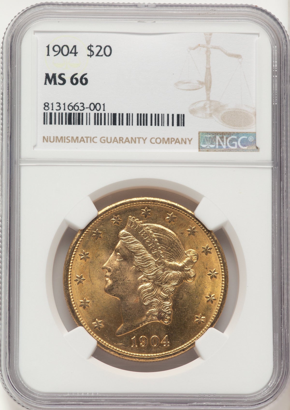 1904 $20 Liberty Liberty Double Eagle NGC MS66