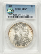 1887 Morgan Dollar PCGS MS67
