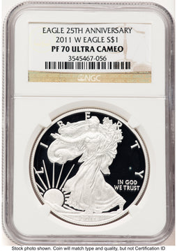 2011-W Proof Silver Eagle 1 oz Brown Label NGC PF70